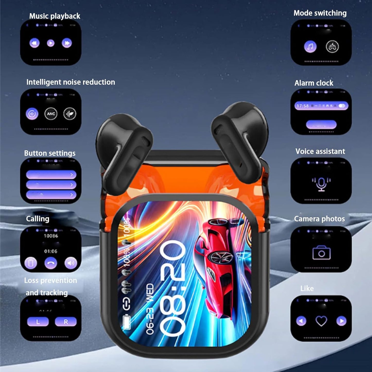 HTC NE20 Bluetooth 5.4 Earphones With LED Display (Waterproof) - VIP