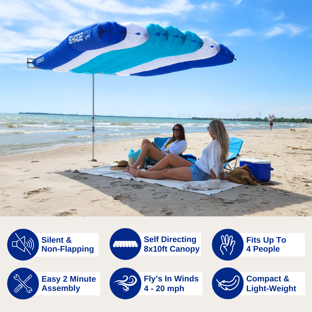 ShadeSock Silent Wind-Inflating Beach Canopy - VIP