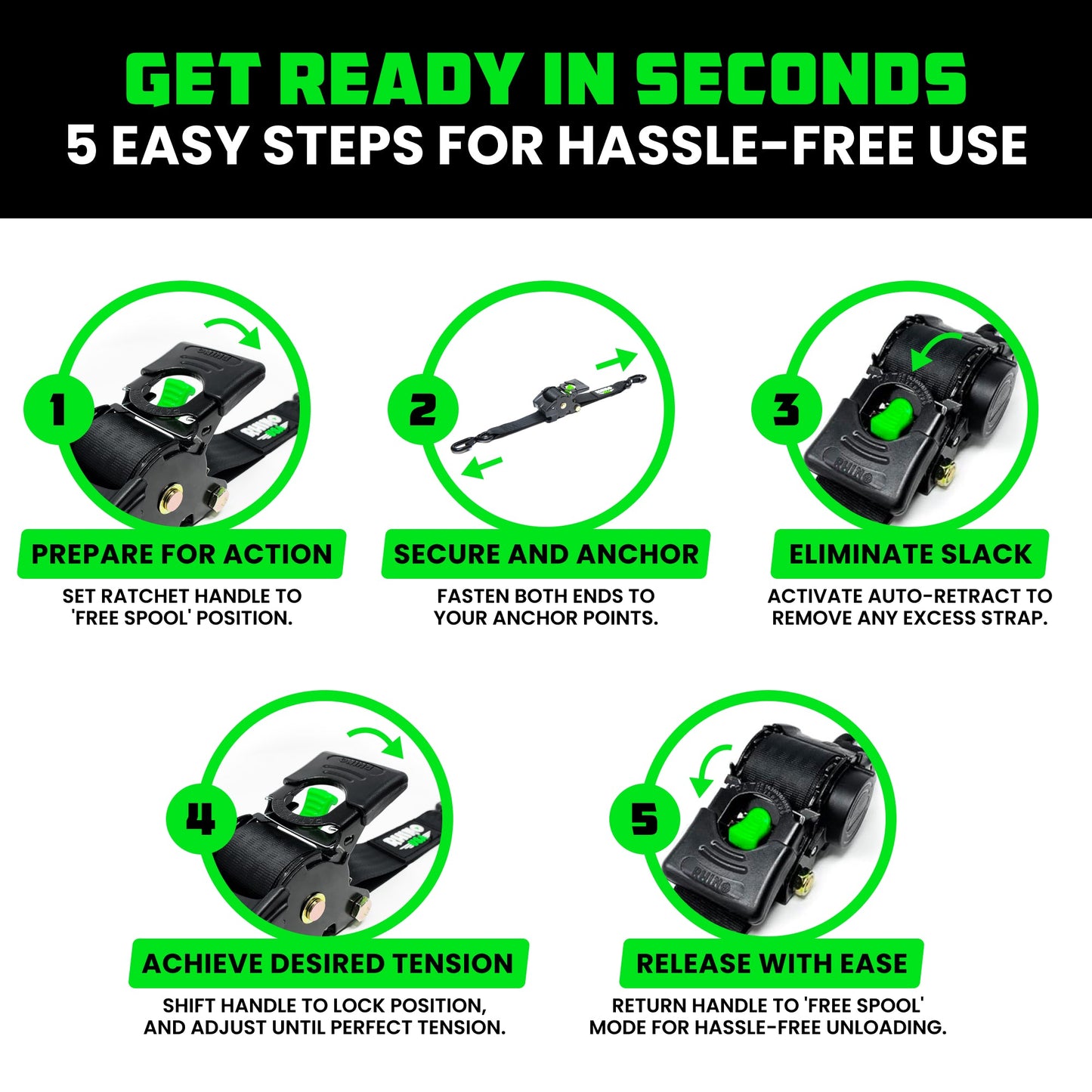 Titan Retracta–Strap 2″×10′ | Retractable Ratchet Straps - VIP