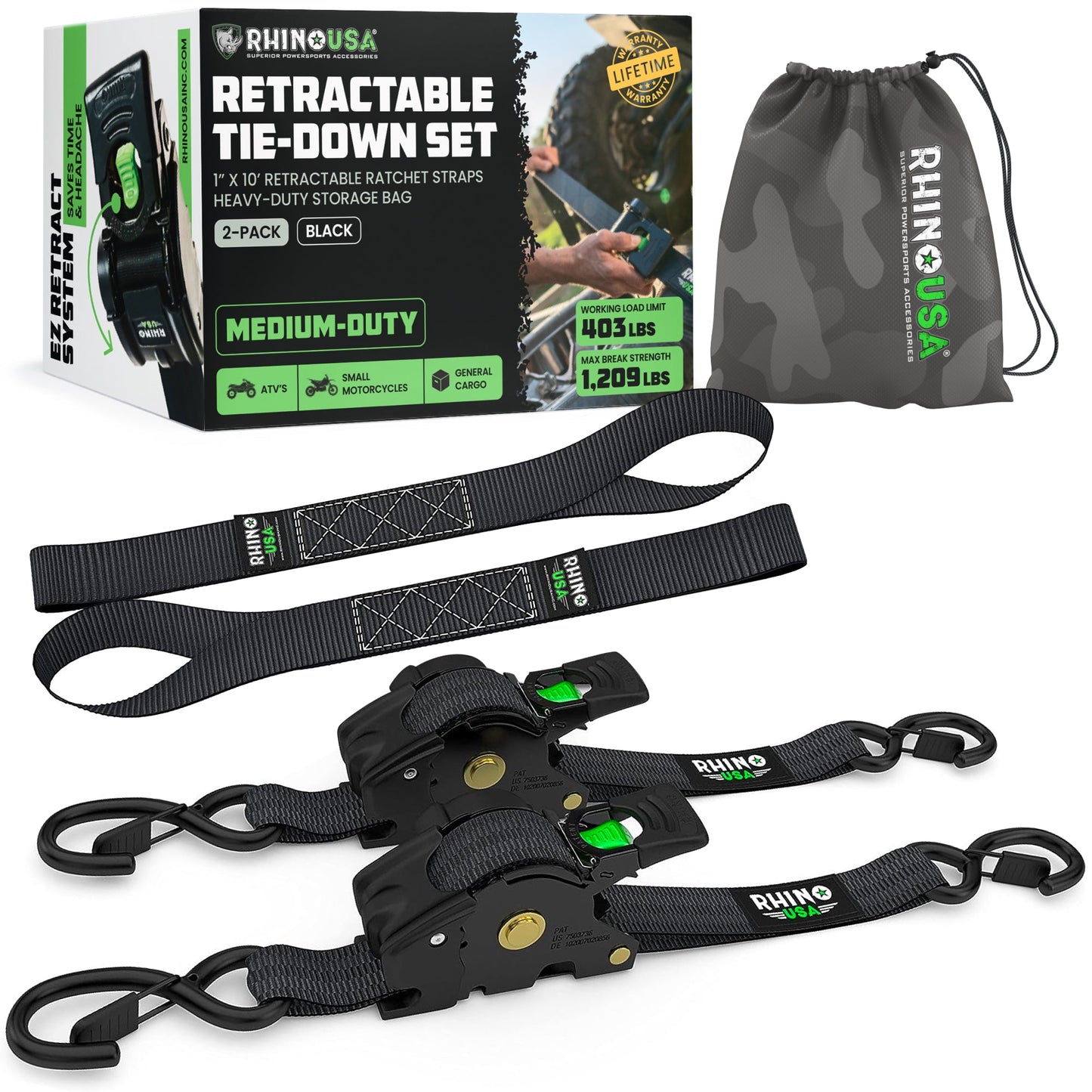 Titan Retracta–Strap 2″×10′ | Retractable Ratchet Straps - VIP