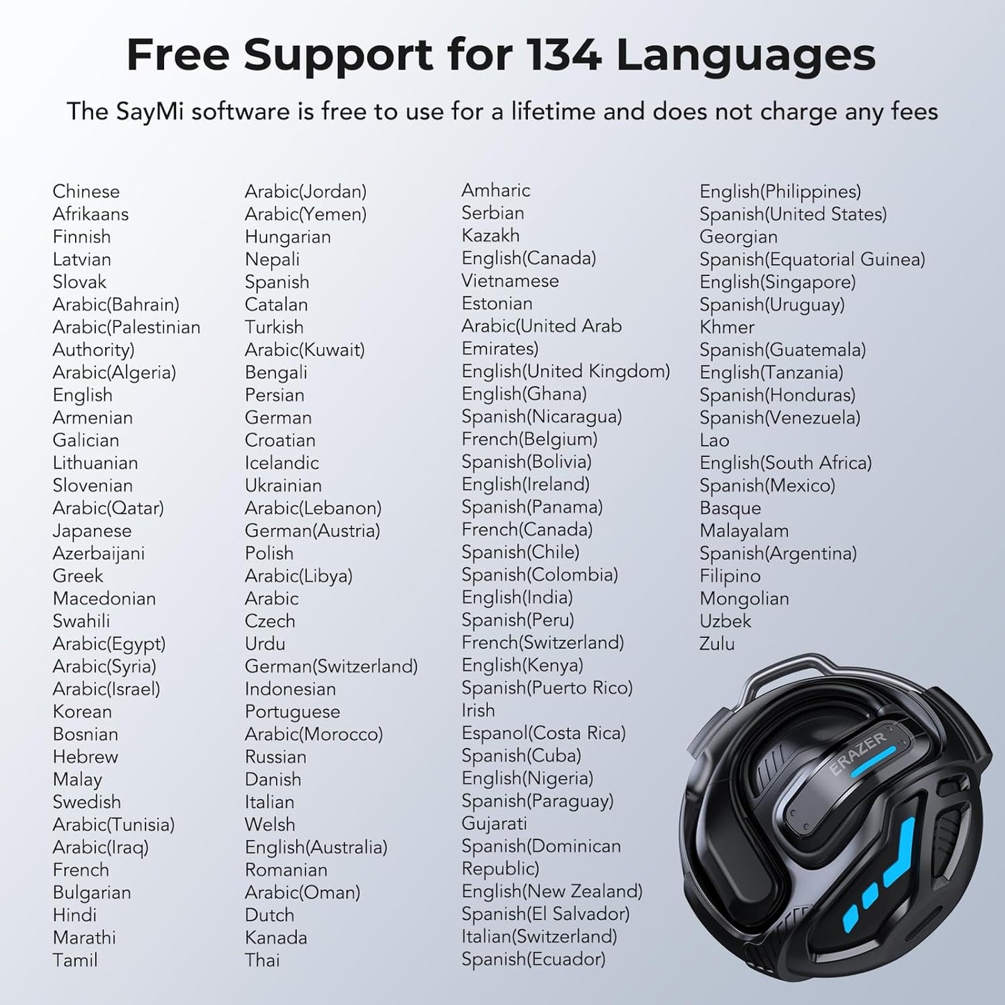 ERAZER X8 AI Translator Earbuds – 40 Hrs Battery - VIP