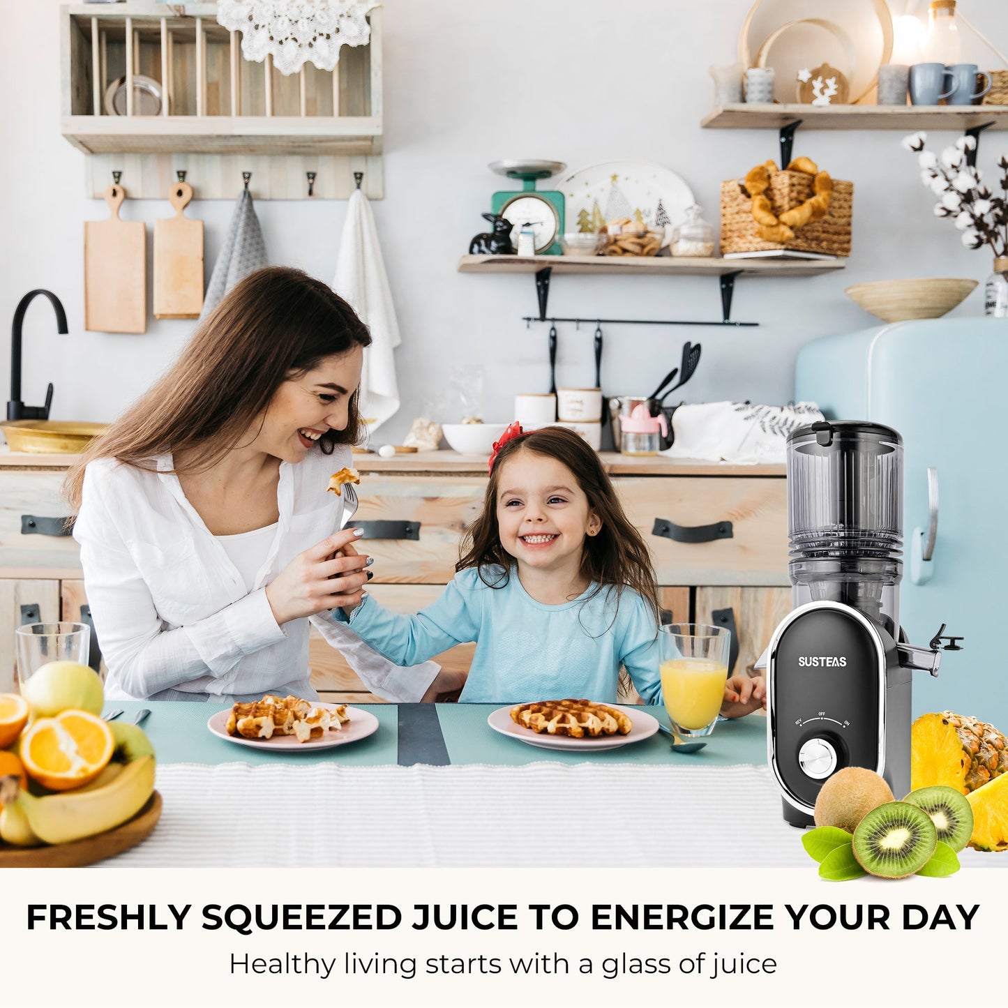Susteas JuiceDrive Turbo 3.0 | Cold Press Juicer, Large Inlet, Slow Masticator, High Yield Juice Extractor - Easy to Clean - VIP