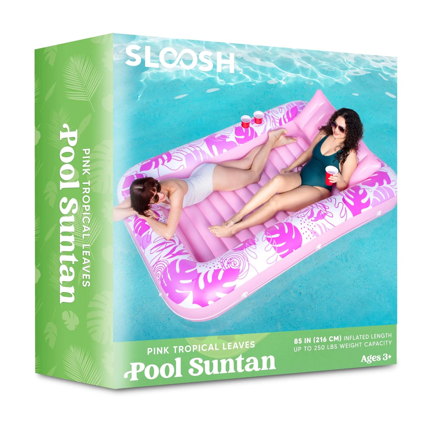 4 in 1 XL Inflatable Tanning Pool Lounge Float With Cup Holder - VIP