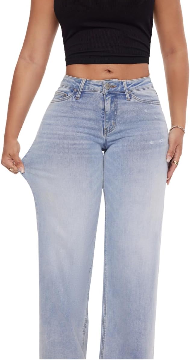 ONESO Mid-low Rise Stretchy Baggy Jeans - VIP