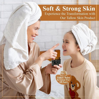 Organic Grass-Fed Beef Tallow Balm with Raw Honey - Handmade All-Natural Moisturizer for Soft, Smooth, Radiant Skin - VIP