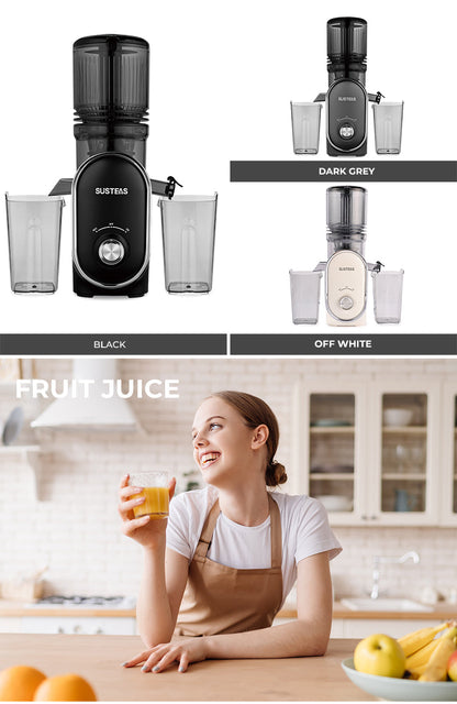 Susteas JuiceDrive Turbo 3.0 | Cold Press Juicer, Large Inlet, Slow Masticator, High Yield Juice Extractor - Easy to Clean - VIP