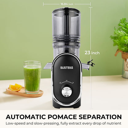 Susteas JuiceDrive Turbo 3.0 | Cold Press Juicer, Large Inlet, Slow Masticator, High Yield Juice Extractor - Easy to Clean - VIP