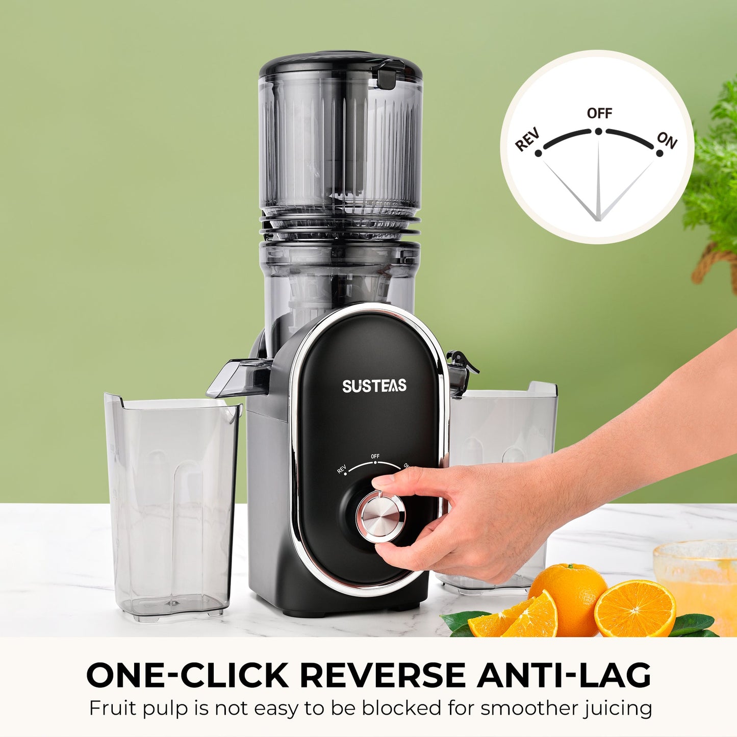 Susteas JuiceDrive Turbo 3.0 | Cold Press Juicer, Large Inlet, Slow Masticator, High Yield Juice Extractor - Easy to Clean - VIP