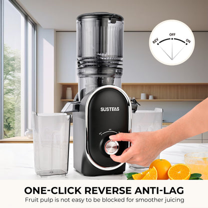 Susteas JuiceDrive Turbo 3.0 | Cold Press Juicer, Large Inlet, Slow Masticator, High Yield Juice Extractor - Easy to Clean - VIP