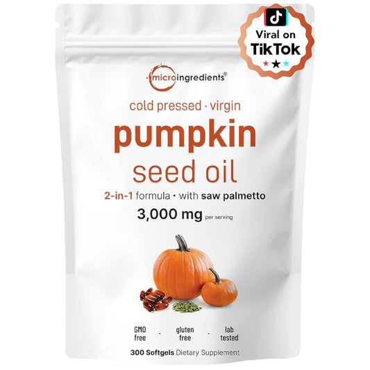 Pumpkin Seed Oil with Saw Palmetto, 3000mg Per Serving | Cold Pressed, Pure Virgin Oil | Non-GMO - VIP