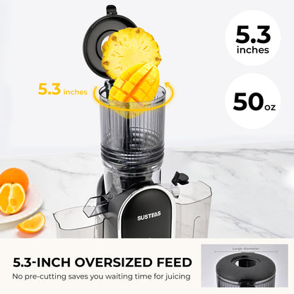 Susteas JuiceDrive Turbo 3.0 | Cold Press Juicer, Large Inlet, Slow Masticator, High Yield Juice Extractor - Easy to Clean - VIP