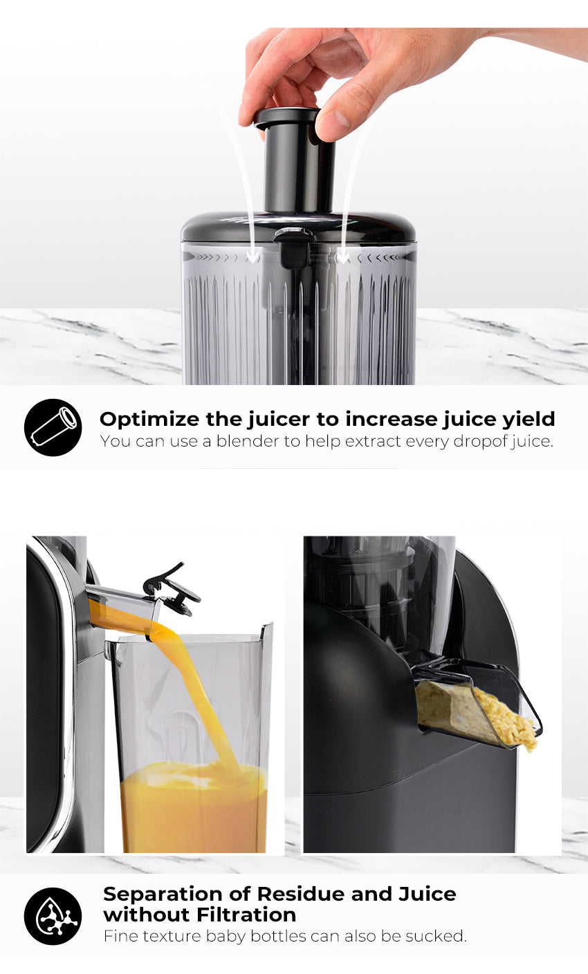 Susteas JuiceDrive Turbo 3.0 | Cold Press Juicer, Large Inlet, Slow Masticator, High Yield Juice Extractor - Easy to Clean - VIP